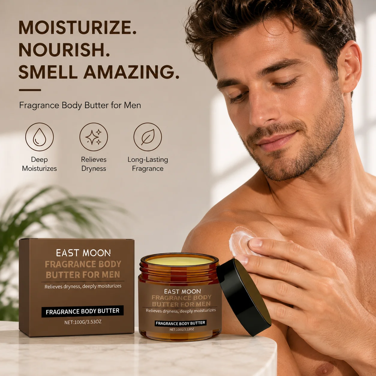Pheromone Body Butter For Men,Cologned Fragrance Skin Body Cream Deeply Hydration Long Lasting Fragrance Non-Greasy Moisturizer