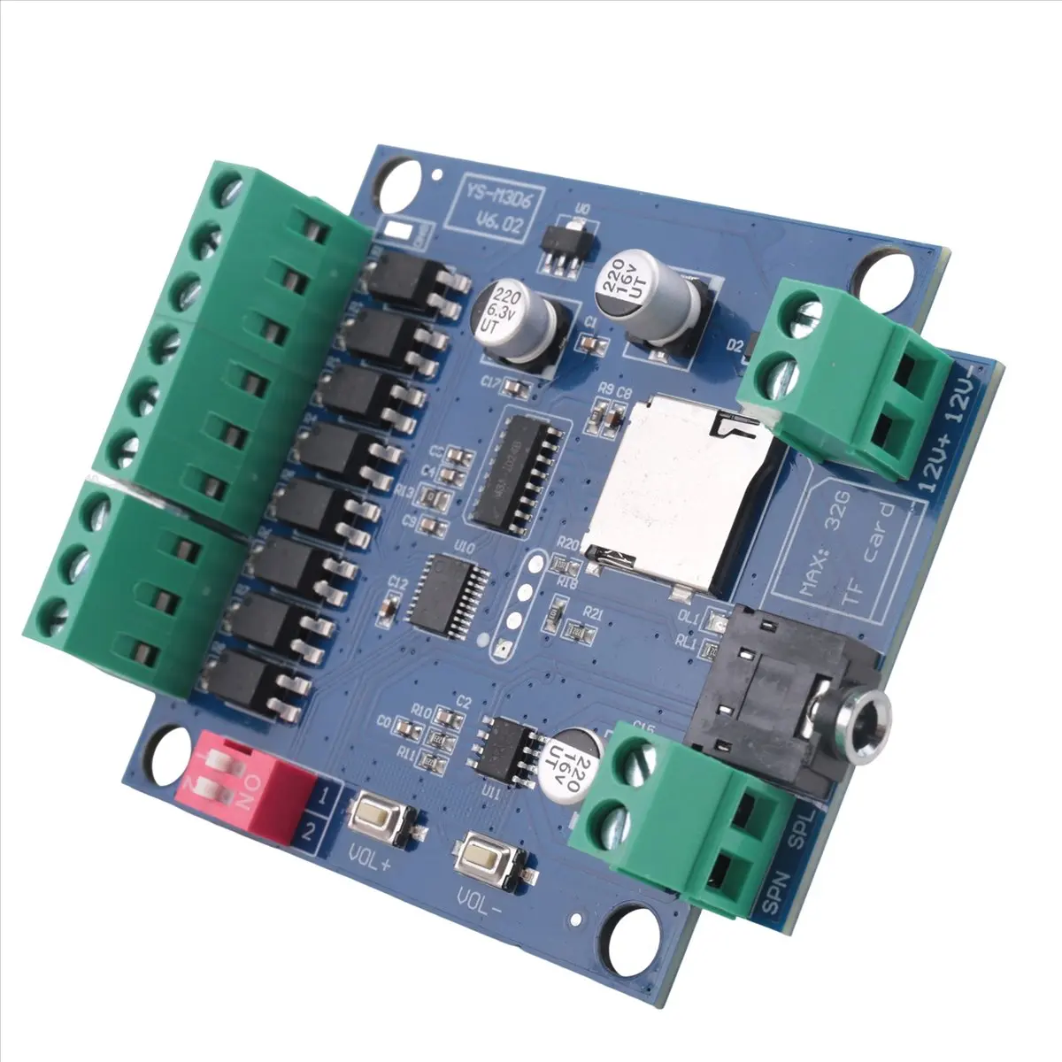 DC 12V MP3 Voice Player Module with Power Amplifier, Alarm Prompter, Voice Broadcaster, Trigger Mode, Multi-Mode