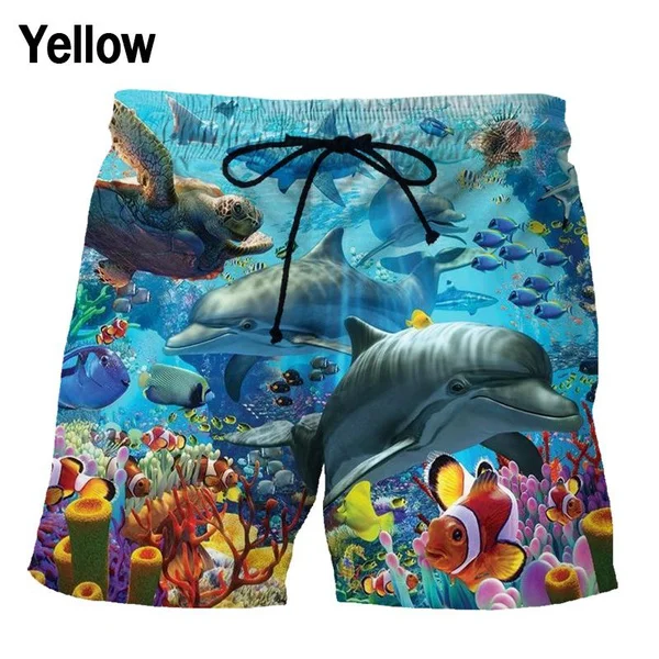 Summer Fashion Shorts Cute Sea Animals 3d Print Men and Women Casual Shorts