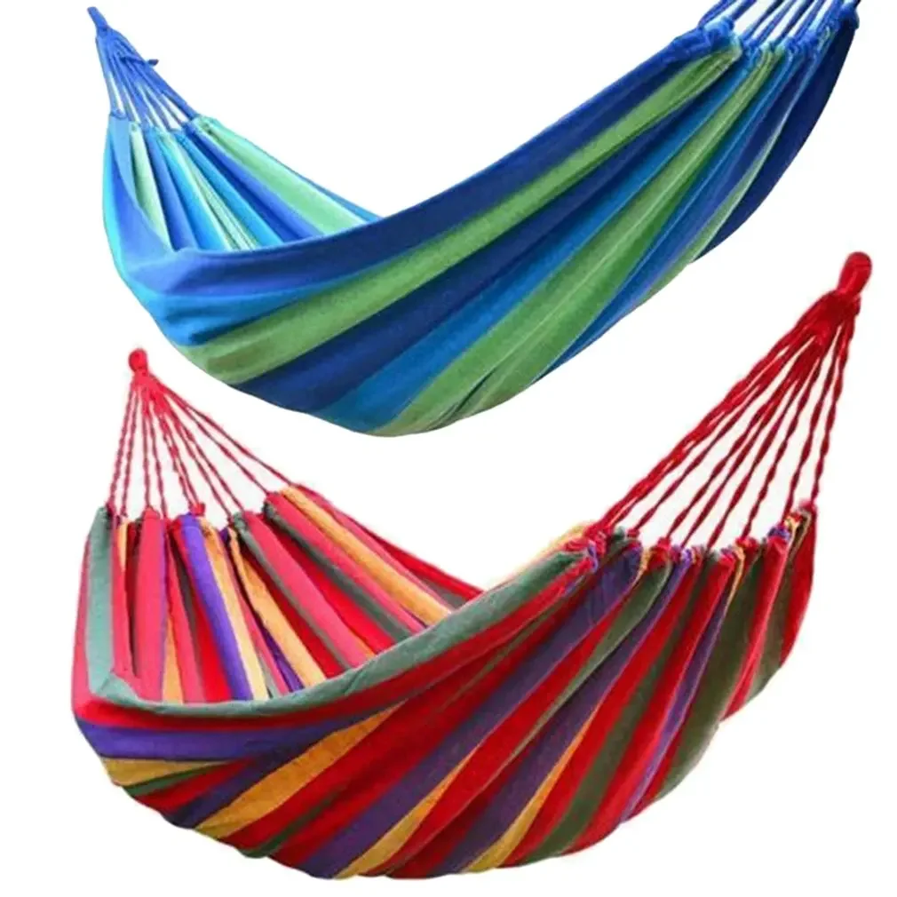 

Double Wide Thick Canvas Hammock Portable Hammock Outdoor Outdoor Camping Garden Swing Hanging Chair Hangmat Blue Red