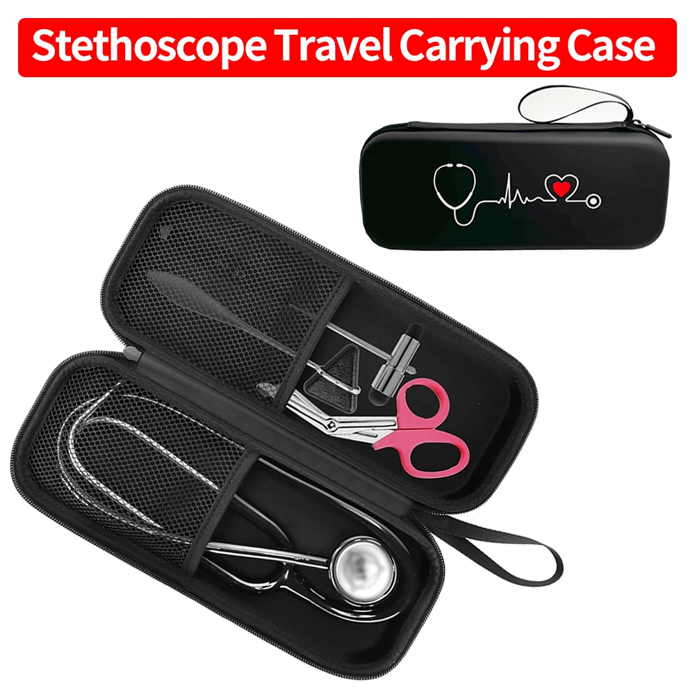 Stethoscope Travel Carrying Case PU Carrying Storage Bag Anti-scratch Stethoscope Bag for 3M Littmann MDF ADC Omron Stethoscopes