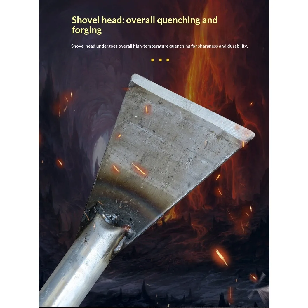 Short Handle Small Iron Shovel Sharp Blade Steel Spade Thickened Cleaning Ice Shovel Garden Tool for Cleanliness And Ice Removal