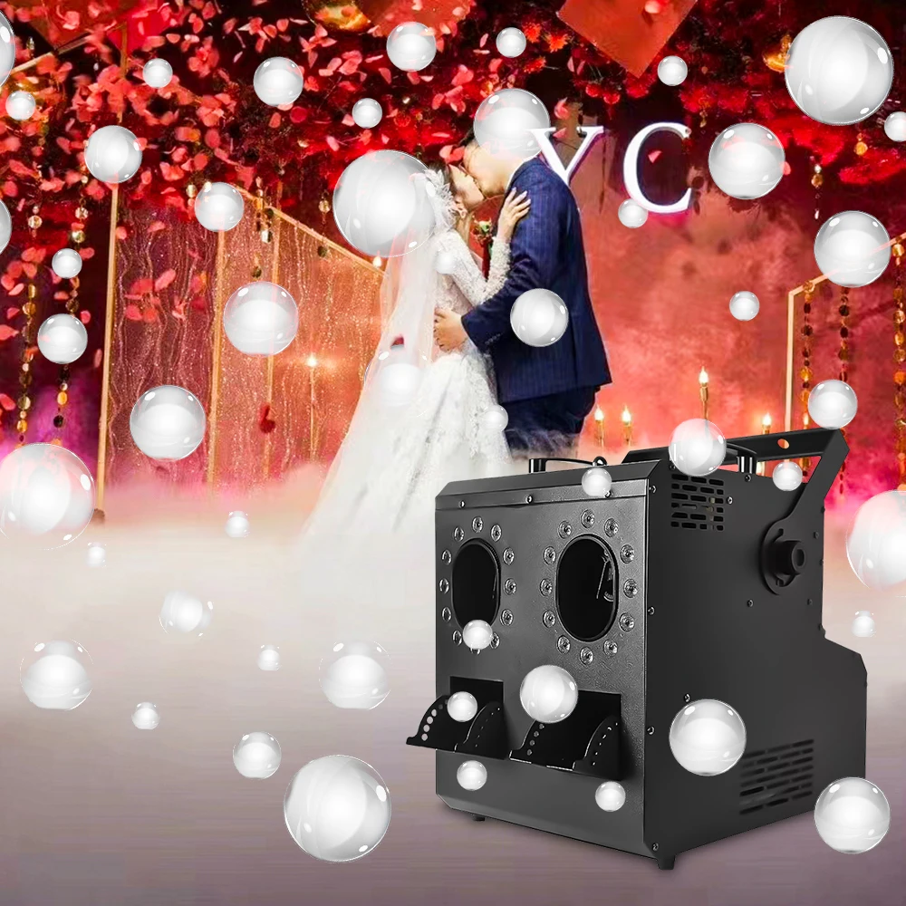 3000W 1500W LED Smoke Bubble Machine Four Holes Double Holes Wedding Bubble Spray Machine DMX for Stage Special Effect Christmas