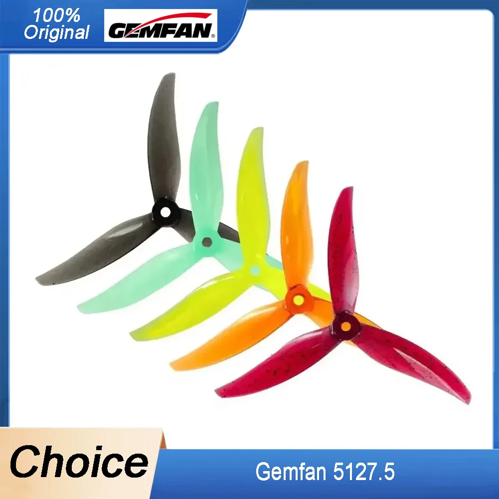 2 пары GEMFAN 5127.5 3-лопастных реквизитов для ПК — 5,1x2,75 дюйма по часовой стрелке/против часовой стрелки для дронов для фристайла FPV