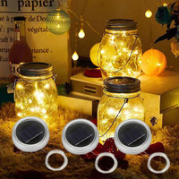 LED Solar Power Mason Jar Lid Lights 1M/2M Waterproof Fairy Light DIY Outdoor Garland Christmas  Wedding Garden Decor Lights