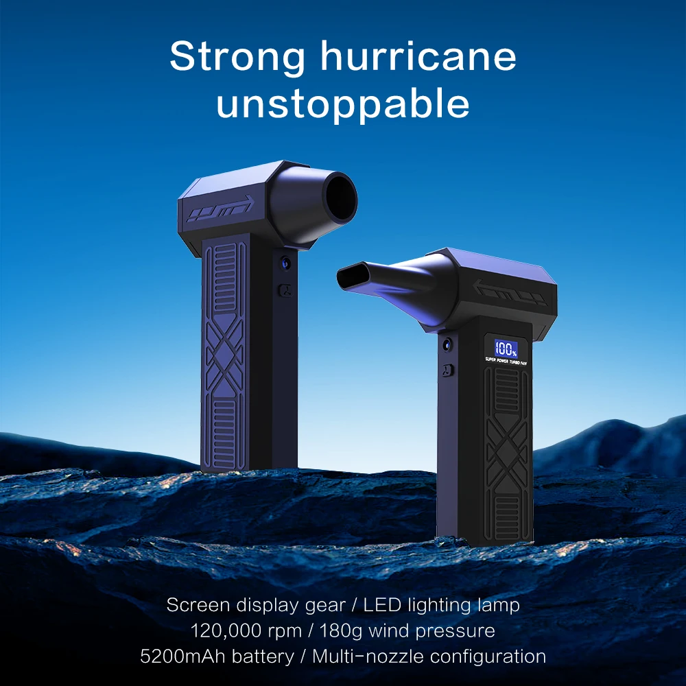 مكنسة كهربائية توربو جيت قابلة للتعديل 4 سرعات 120,000 دورة في الدقيقة + بطارية 5200 مللي أمبير في الساعة + 41 متر/الثانية على مستوى الإعصار وإزالة الغبار والثلج #2