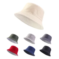 New Unisex Solid Foldable Bucket Hat Outdoor Sunscreen Hat Panamá Bob Hip Hop Caps Sunhat Outdoor Beach Cap Fisherman para Mulheres