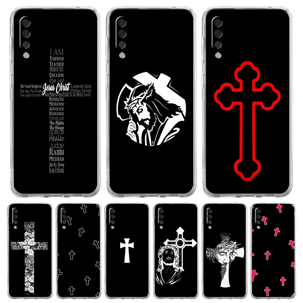 Phone Case For Samsung A56 A36 A26 A54 A52 A50 A70 A40 A12 A14 A16 A22 A24 A42 A34 A32 5G A06 Cover Jesus Christ Cross Fashion
