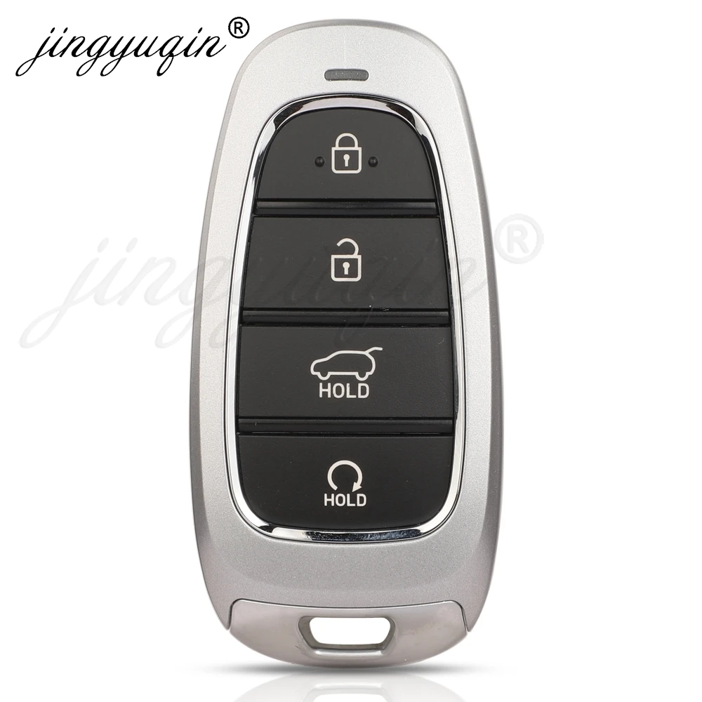 

jingyuqin 4Buttons Car Key Shell for Hyundai Nexo Sonata Tucson Santa Fe 2022+ Smart Keyless Card Fob Case Replacement