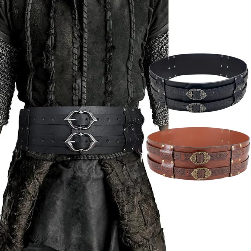 Faux Leather Corset Belt Adjustable Medieval Viking Cinch Joukavor Medieval Leather Corset Belt Renaissance Waist  main image 4