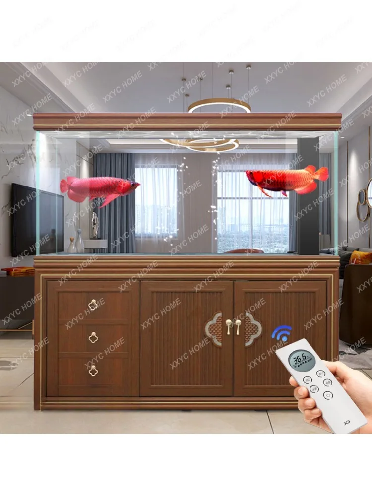 Fish Tank Large Super White Fish Tank Living Room Small Bottom Filter Ecological Fish Tank Aquarium Dragon Fish Tank