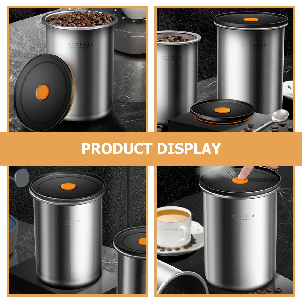 Coffee Can Air Tight Storage Airtight Containers Rack Ground Canister for Stainless Steel Bean Dry Food with Lid