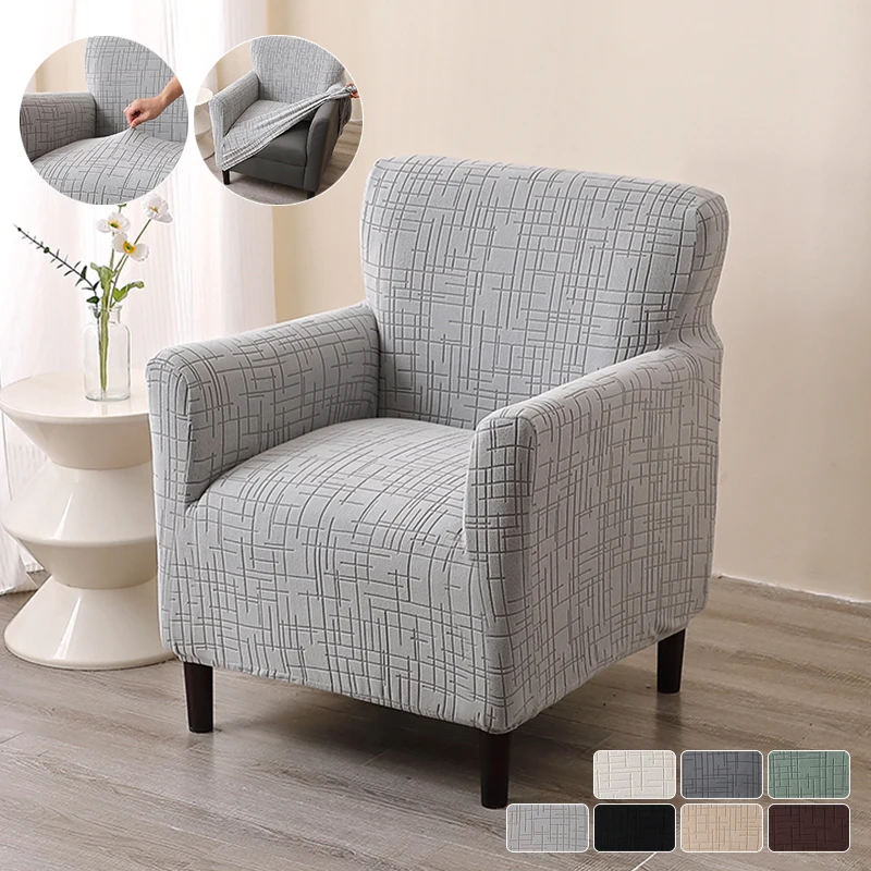 Streifen Jacquard Club Stuhl Abdeckung Spandex Wanne Sessel Schonbezüge Elastische Einzel Couch Schutz Abdeckungen für Wohnzimmer Bar Hotel