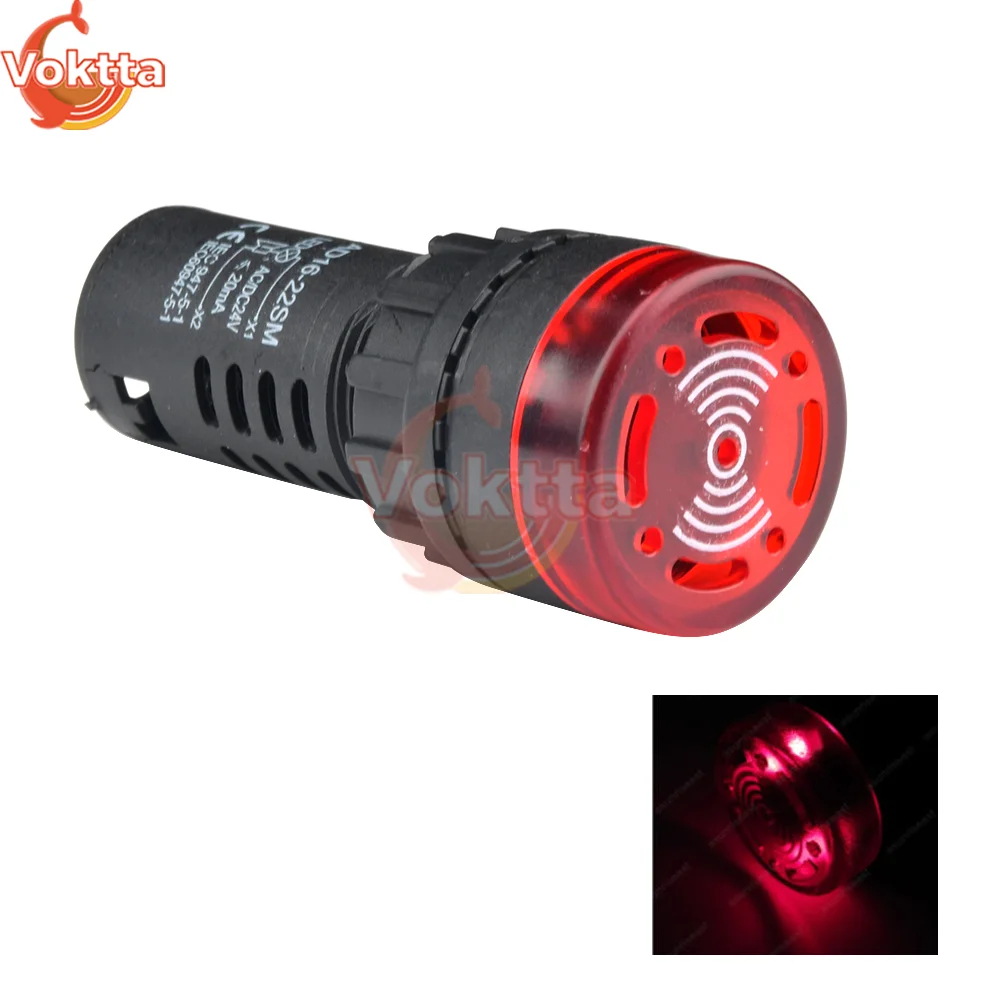 AD16-22SM Flash Đèn LED Báo Động Còi Đèn Báo Tín Hiệu Đèn Flash DC 12V 24V AC 110V 220V đèn LED Báo Chỉ Số Còi