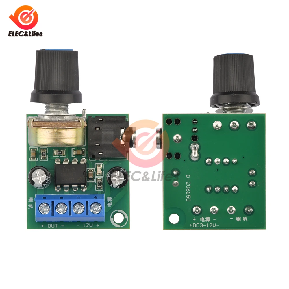 DC 3V-12V LM386 Mono Mini Power Amplifier Board YX1667 Audio Power Amplifier Board Adjustable Volume Mini Power Amplifier Module