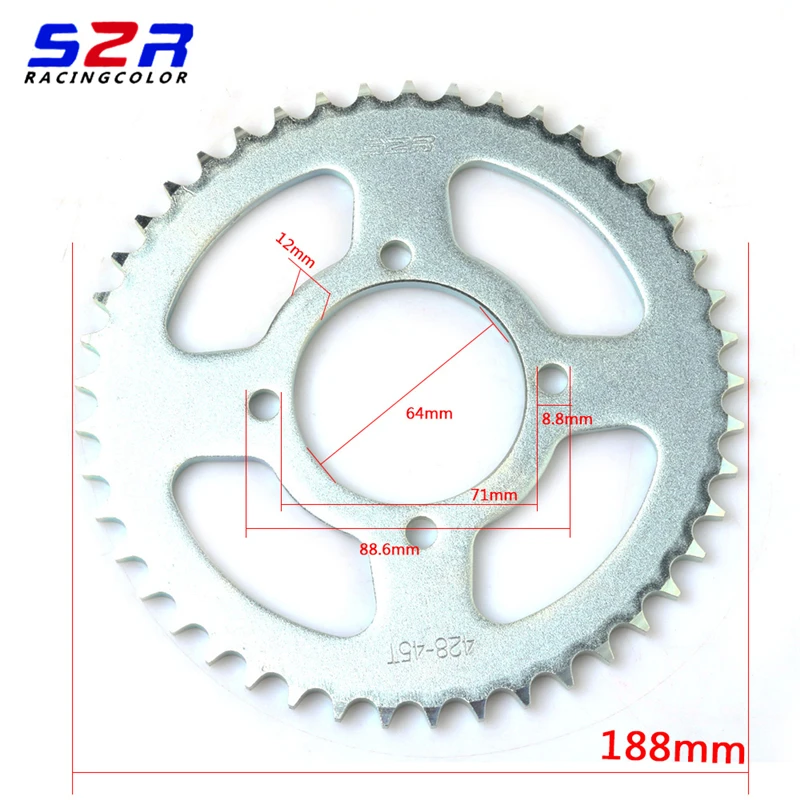 S2R Motorcycle Rear Sprocket Driven 45T for YAMAHA YBR125 YBR YB 125 CRUX 100 Original Parts 44 45 Teeth Moto Spare Part