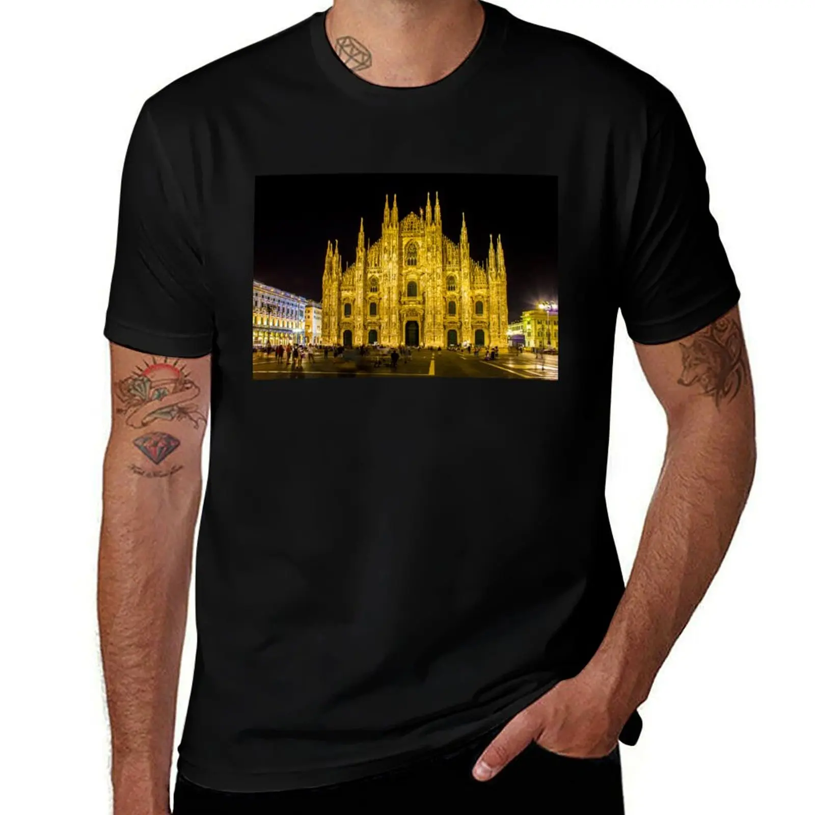 

Milan cathedral by Night T-Shirt rapper graphic tees anime T-shirts man men clothes