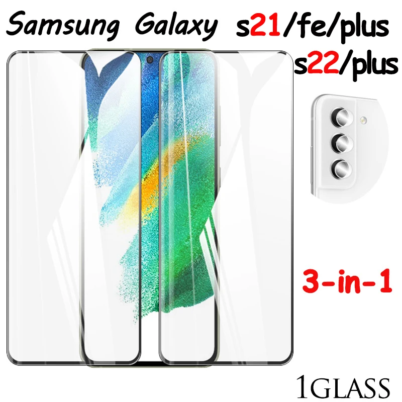 

s22 tempered glass on samsung s21fe s22 plus glass cristal galaxy s21 fe camera film s 22plus galaxia s22 screen protector