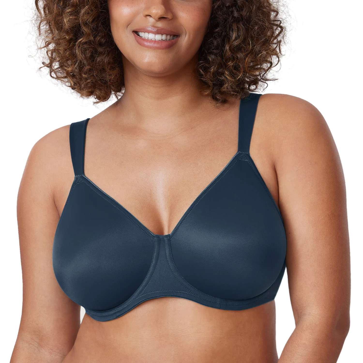 Women's Smooth Full Coverage Minimizer Bra Plus Size Underwire Non Padded Support T-shirt Bras Seamless Underwear