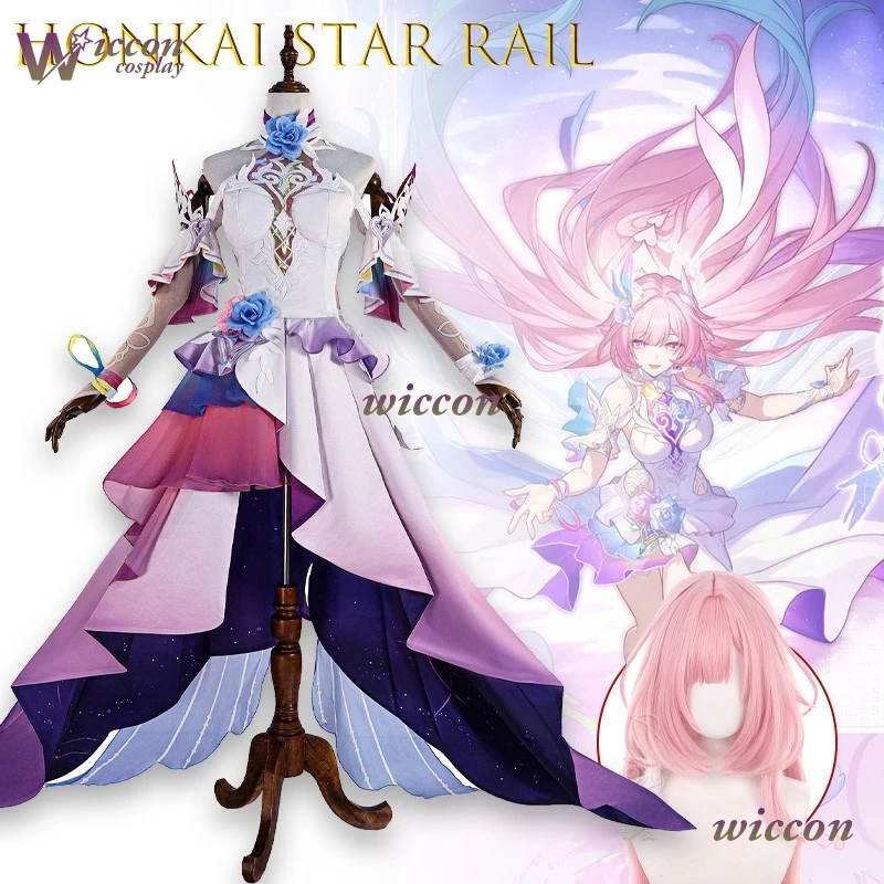 

Wona Honkai Star Rail Cyrene Косплей Новая кожа Парик Cyrene Косплей Костюм Игра Женский Костюм Розовое Платье Женщины Хэллоуин Cos