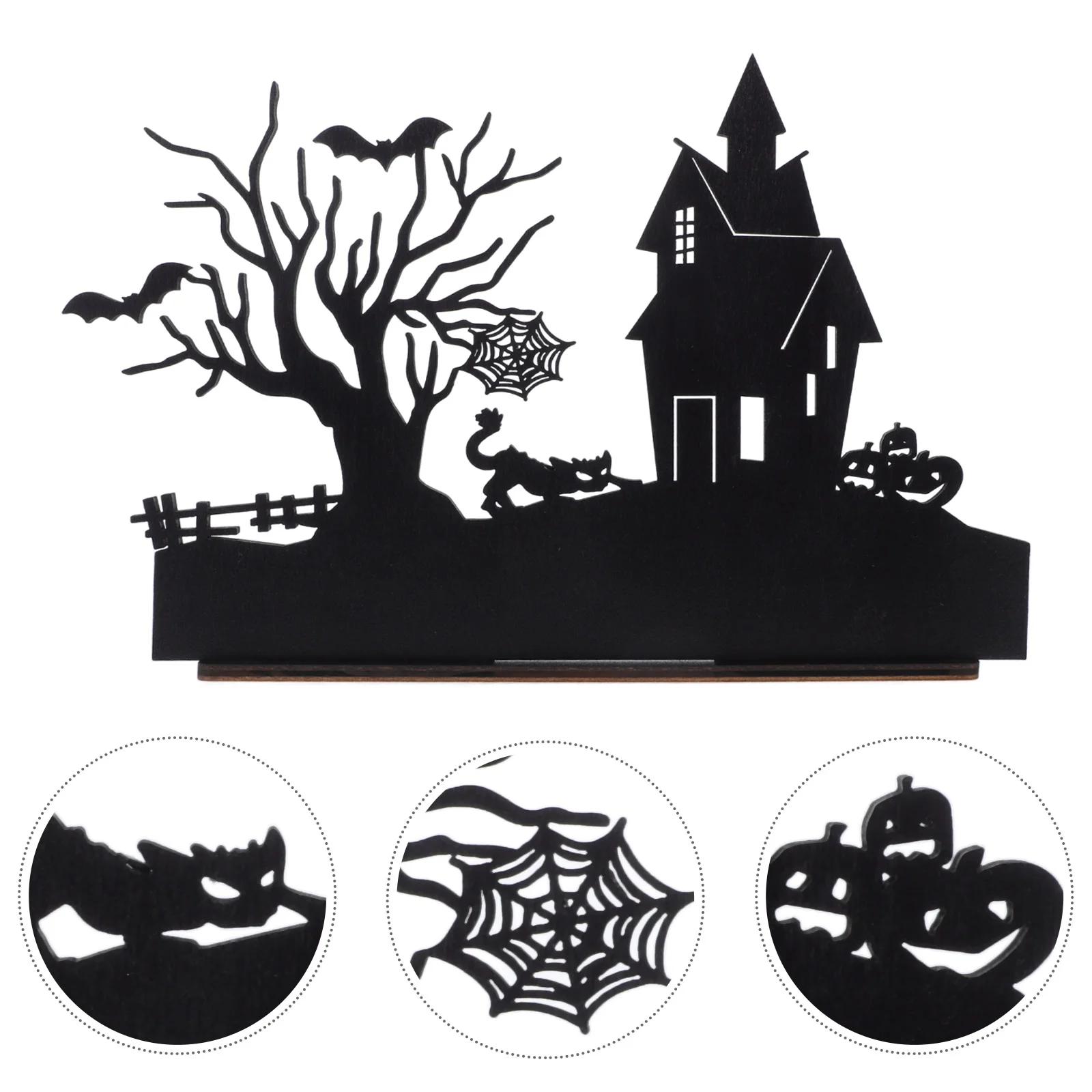 

Halloween Ornaments Decorations Indoor Table Centerpiece Party Centerpieces Wooden Desktop Dining for Tables Tray Decorate