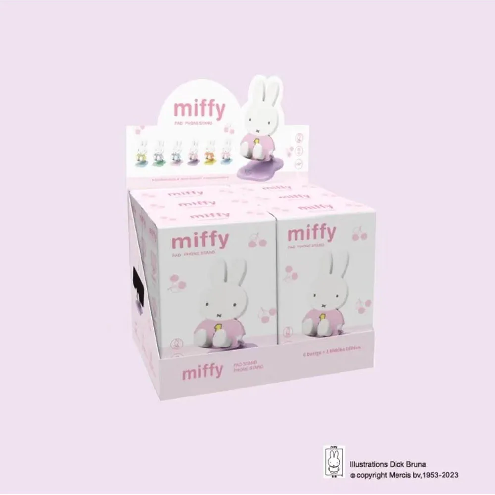 Original Miffy faltbarer Ständer für Mobiltelefone und Tablets Kawaii Desktop-Dekoration Anime-Figur Geschenkspielzeug