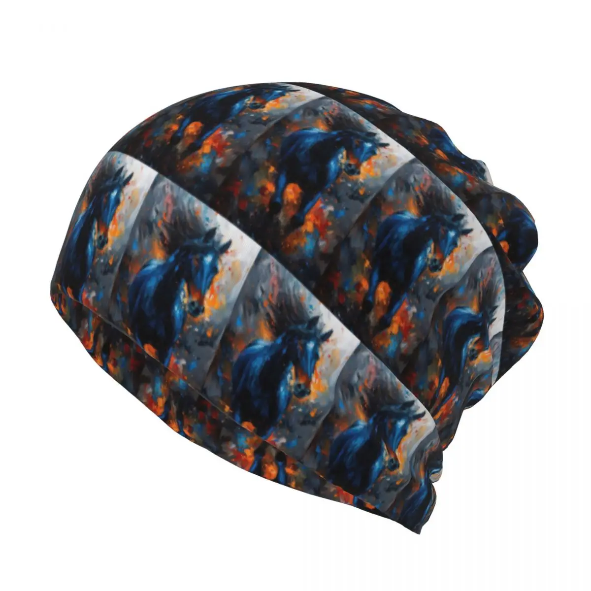 Wild Horse Oil Painting Colour Bandana Neck Cover Wrap Scarf Multi-use Face Mask Beanies Hat for Men Women Adult Breathable