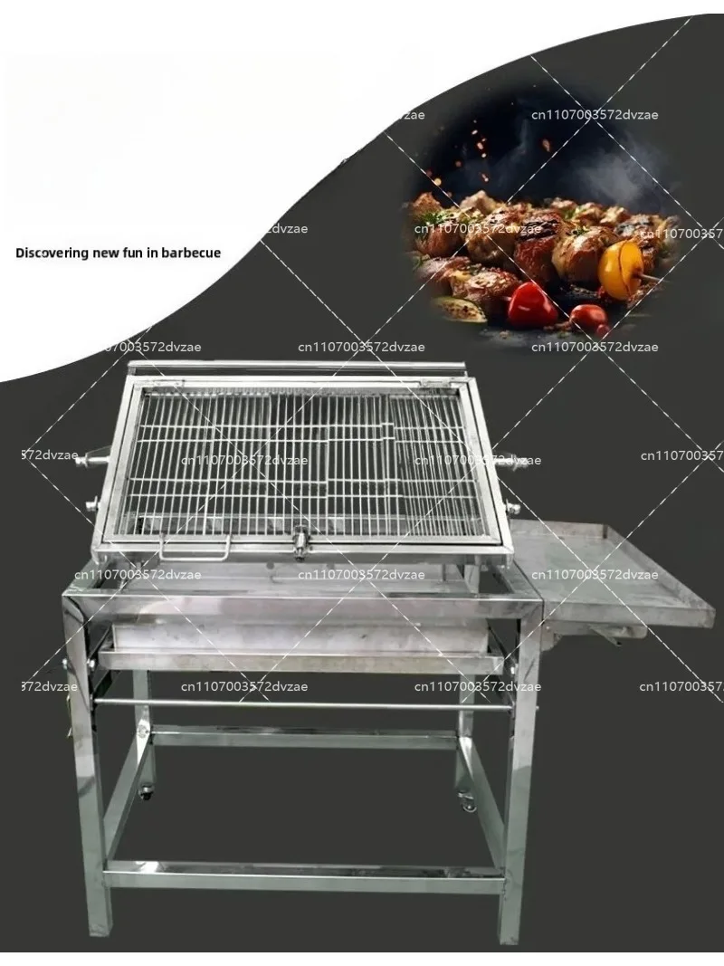 Outdoor Portable Universal Adjustable Folding Stainless Steel Basket Net Rotating Charcoal Flip Meat BBQ Grill