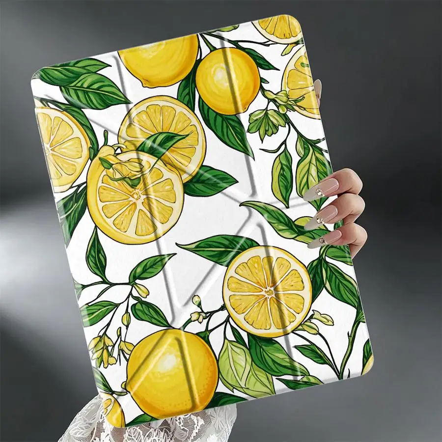 Fruit Lemon Cherry With Pen Slot Cover Tablet Case For iPad 10th Gen Pro 13 2025 2026 Mini 7 6 5 12th Air 8 M2 M3 3 9th 11th view 5