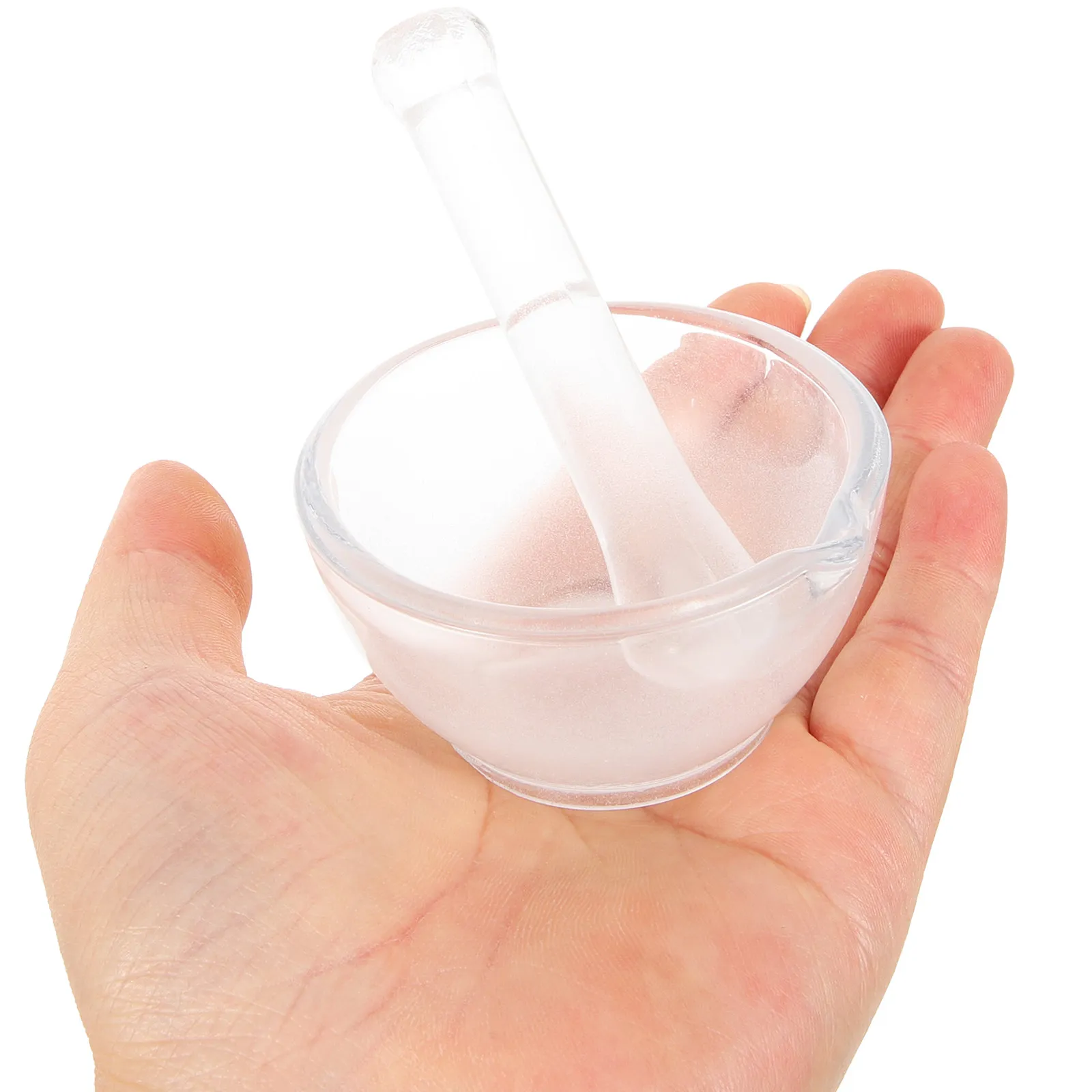 

1Set Glass Mortar Pestle Set Medicine Grinding Bowl for Crushing Pills Chemical Laboratory Household Use Crush Pot with Pestle