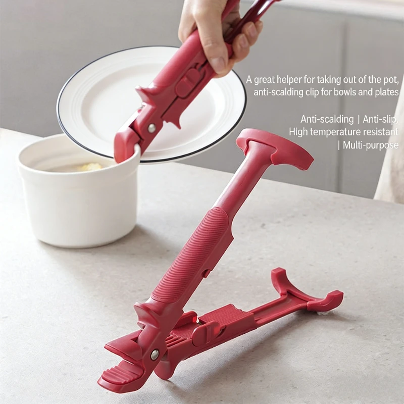 

Two-in-one Anti-scalding Bowl Clip Kitchen Dish Plate Clip Bowl Clip Non-slip Plate Lifter Silicone for Home SteamerHandy Gadget