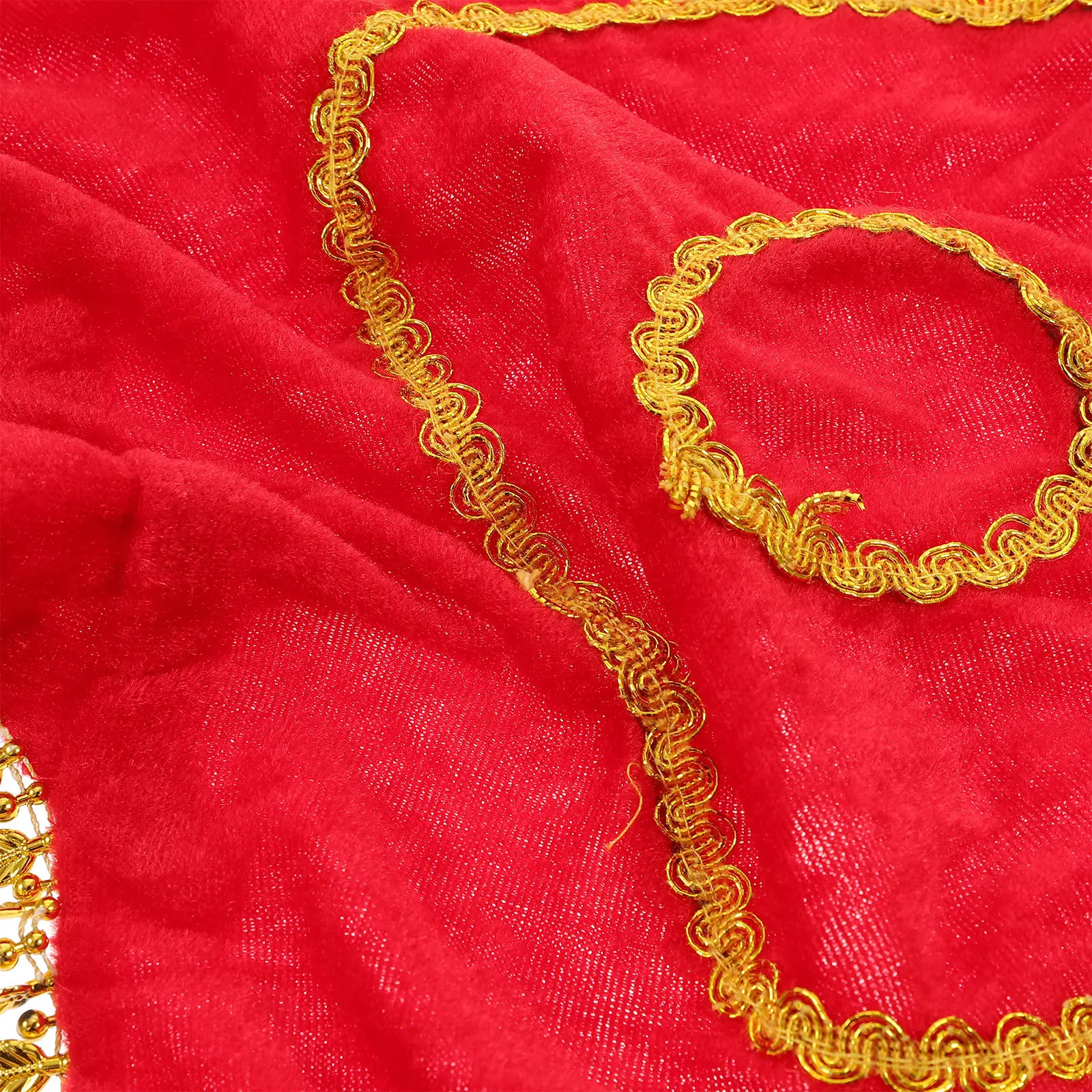 2Pcs 회전식 손수건 댄스 소품은 무대 공연을 위한 내부 링이 있는 고품질 천으로 만들어졌습니다. Yangko Dance Red