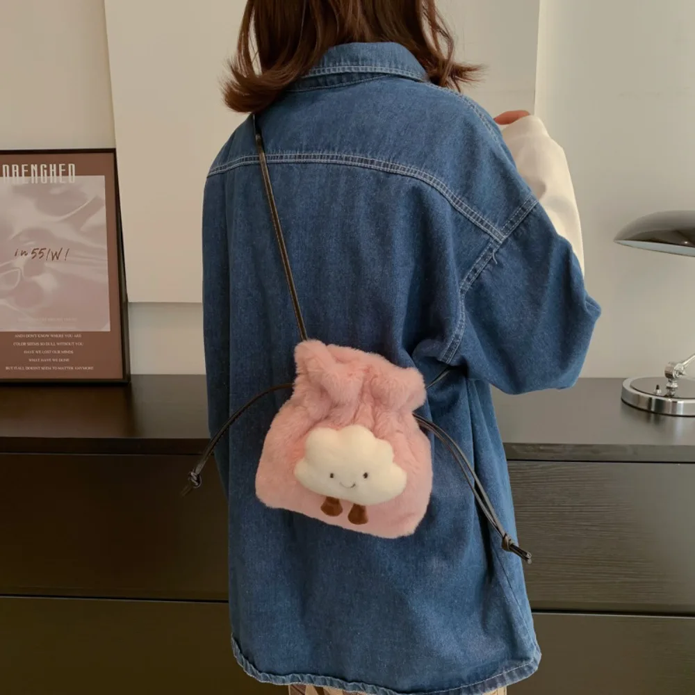 

Cute Plush Small Bag for Women 2023 Winter New Fashion Cartoon Cloud Single Shoulder Bags Casual Crossbody Bag Women's Handbags