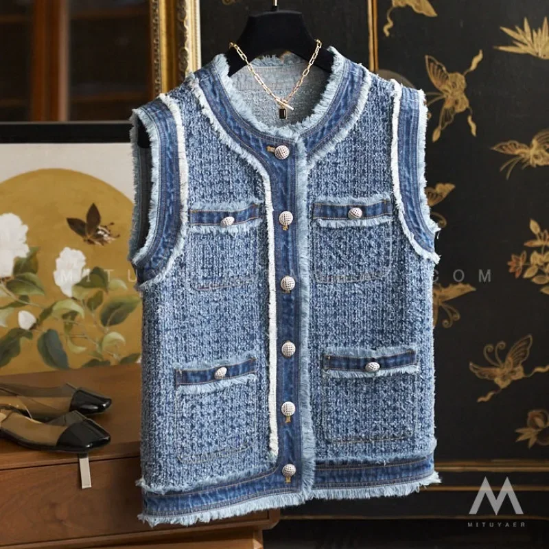 

Chaleco Mujer Lady Ropa, осенний топ, винтажная куртка, новое пальто, жилет с кисточками для женщин, Roupas Femininas, джинсовый жилет