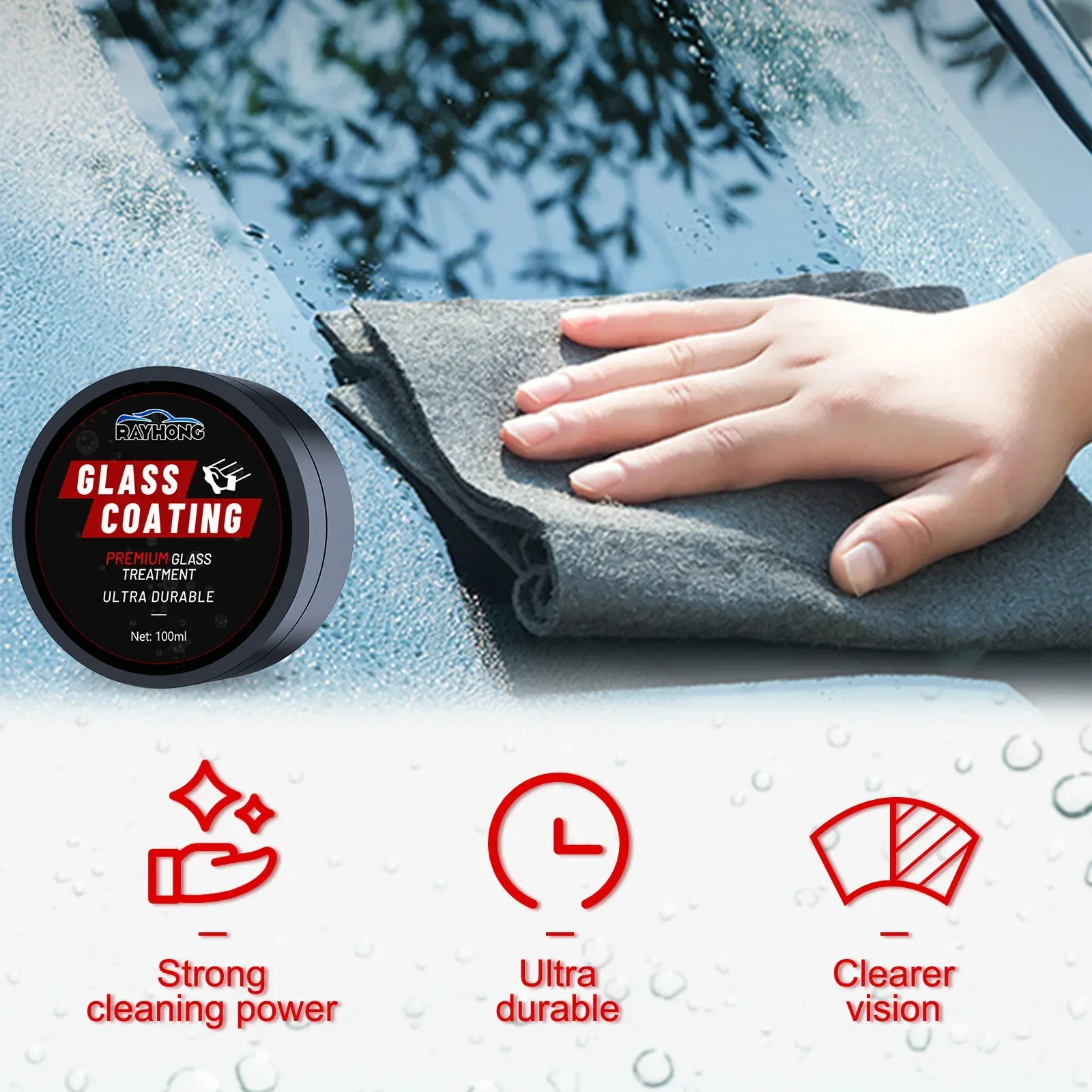 Windshield cleaning paste, rainproof windshield coating, car waterproof coating, maintenance paste