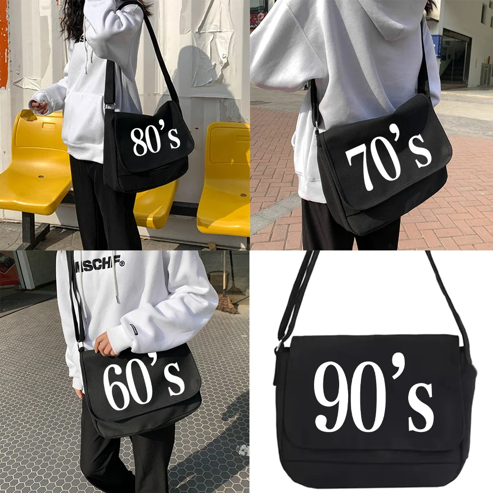 

Women Large Capacity Crossbody Bag Youth Satchels Diagonal Cross Bag Casual Canvas Shoulder Messenger Bags Unisex Years Series