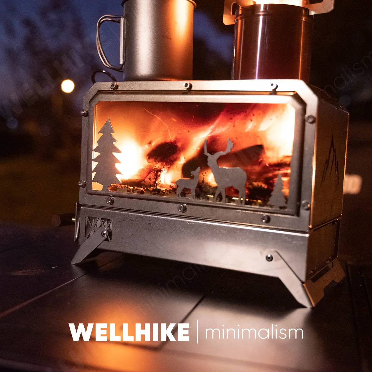 

Lightweight Camping Tent Heating Stove 27x14cm Alloy Steel Folding Charcoal Stove
