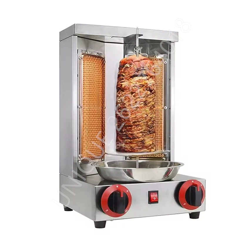 110/220V Commercial Gas Kebab Shawarma Electric Heating BBQ Lamb Griddle Vertical Meat Roaster Baking Oven Machine