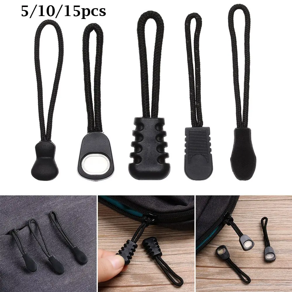 

5/10/15pcs Travel Clothing Bags Clip Buckle Outdoor tools Zip Puller Replacement Cord Rope Pullers Ends Lock Zips Zipper Pull