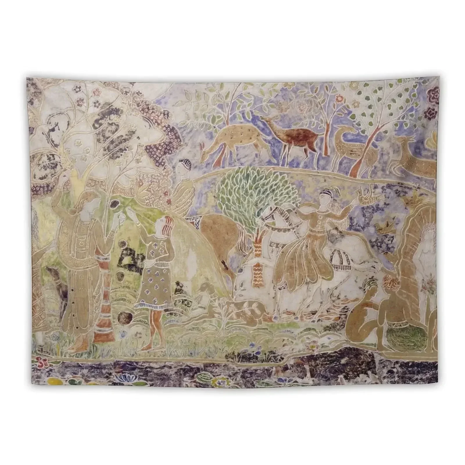 Charles Prendergast. Figures and Deer, c.1917. Tapestry Room Decoration Accessories Wall Decoration Tapestry