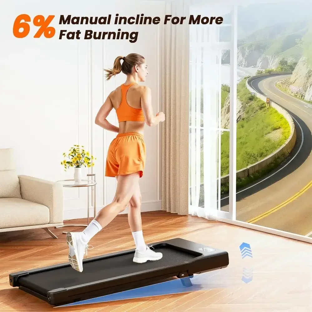 Under Desk Treadmill with 6% Manual Incline, 3-in-1, 2.5HP Quiet Motor, LED Display, Supports Up to 300 lbs