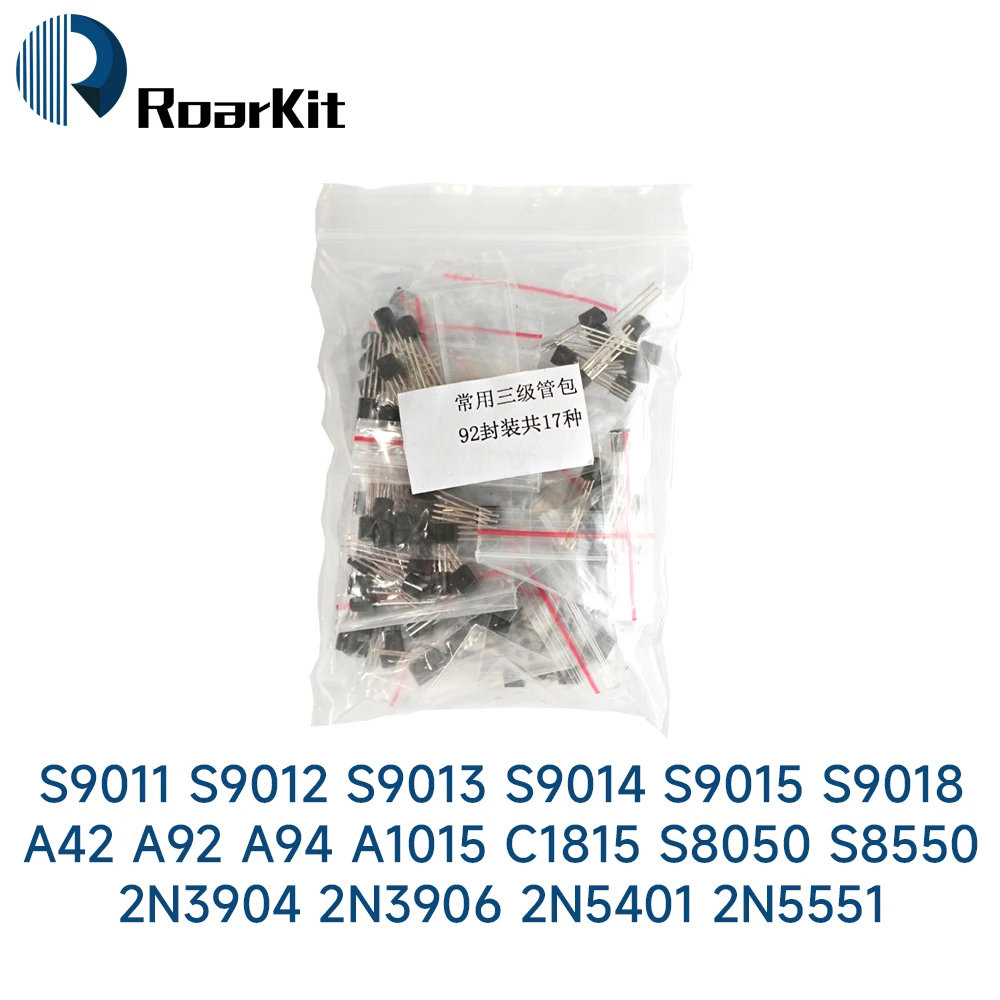 TO-92 BC337 BC327 2N2222 2N2907 2N3904 2N3906 S8050 S8550 A1015 C1815 Transistor Assortment Kit 10value 170PCS