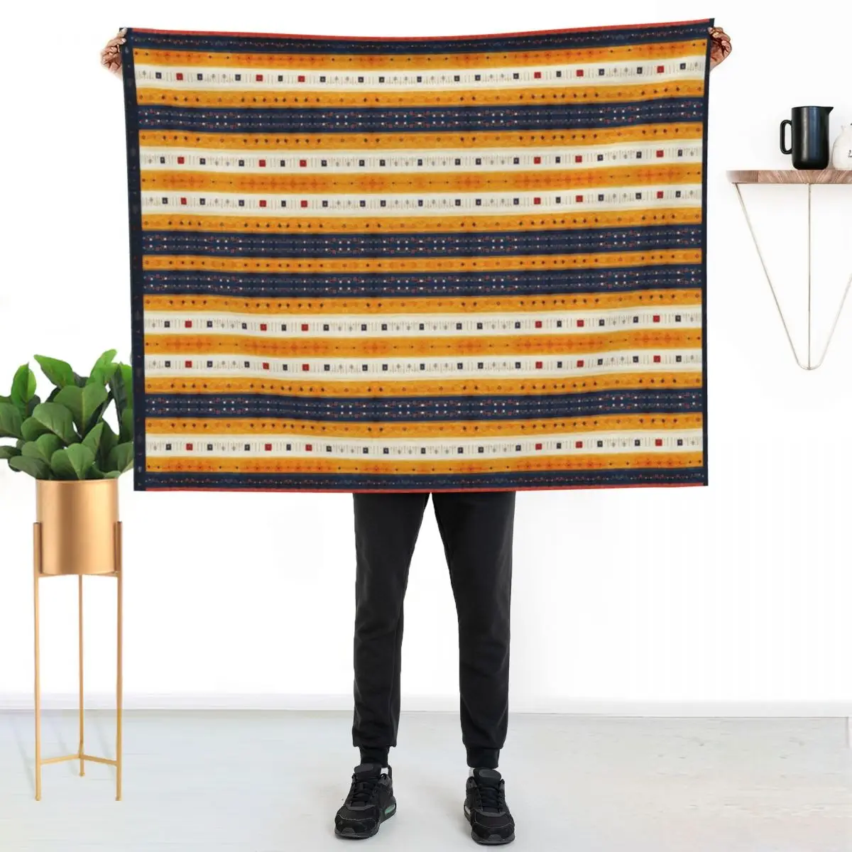 Heritage Traditional Bohemian Moroccan Fabric Autumn Fall Color Style Throw Blanket Warm Cute warm winter Blankets