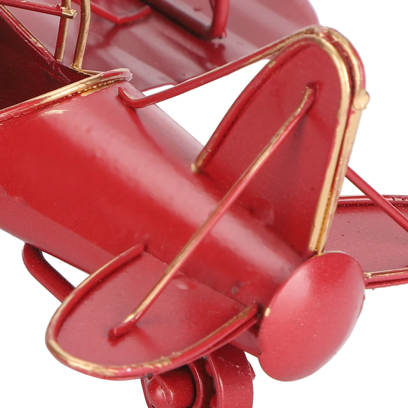 ZK40 Железный самолет Модель Красный Винтаж Биплан Ручной Работы для Украшения Дома Кафе Орнамент