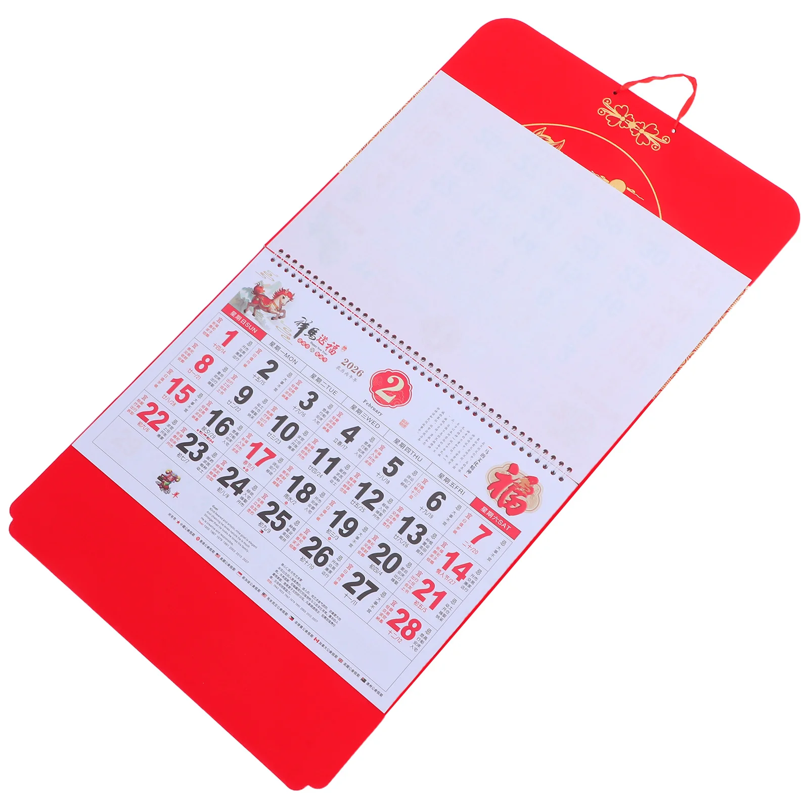 

2026 Lunar New Year Wall Calendar Year of The Horse Theme Monthly Planner High Color Fidelity Sturdy Paper Easy Page Turning