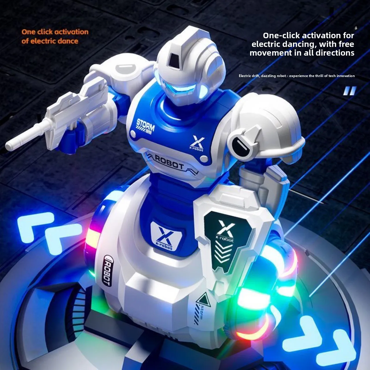 Kinderen Sterrenlicht Robot Elektrisch Kleurrijk Licht Muziek Rondom Schuifend Dansend Speelgoed