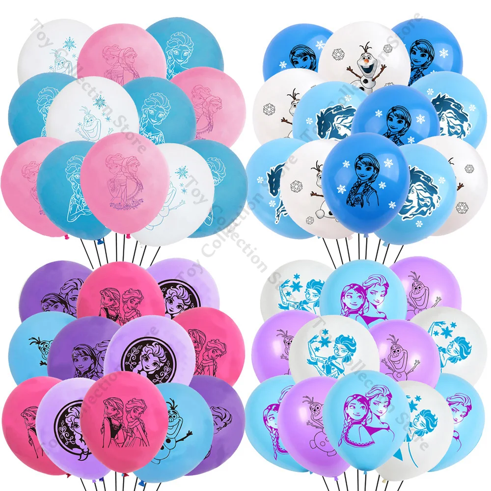 

12Pcs Cartoon Frozen Anna Elsa Olf Latex Ballon Party Supplies Snow Queen Anime Figure Girl Favor Party Decoration Helium Globos