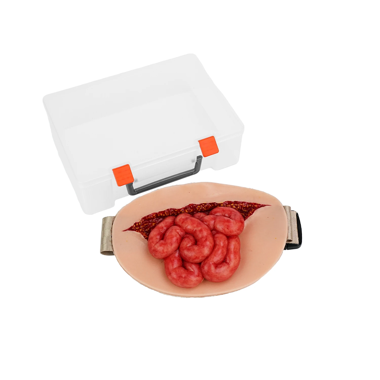 Wearable Abdominal Evisceration with Intestine Simulator Wound Moulage