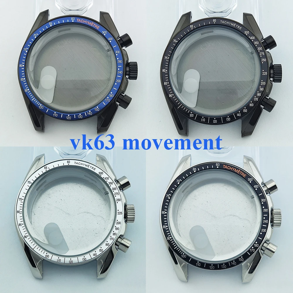40mm Watch Case vk63 Case Stainless steel Quartz Chronograph Case Suitable For Vk63 Movement 32.5mm Dial Watch Parts