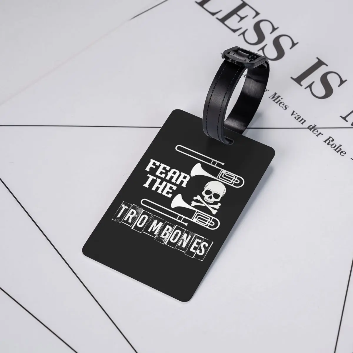 

Fear The Trombones Luggage Tags Suitcase Accessories Travel Baggage Boarding Tag Label Holder ID Name Address